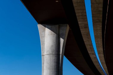 Detail of an elevated bridge on a highway