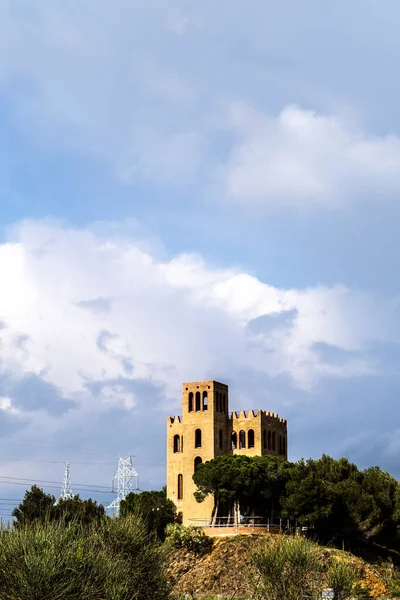 Башня Torre Baro Природном Парке Collserola Барселоне Испания — стоковое фото