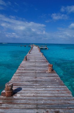 Riviera Maya 'daki Karayip plajları Meksika' da Quintana Roo 'daki Cancun yakınlarında.