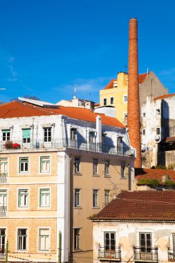 Lizbon 'daki Alfama mahallesinin panoramik manzarası