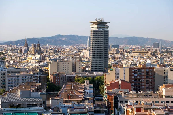 Panoramic View City Barcelona Montjuic Hill —  Fotos de Stock