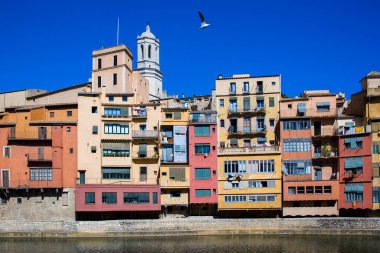 Old town of Girona city in Catalonia Spain