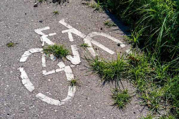 Verkeersbord Een Exclusieve Rijstrook Voor Fietsen Barcelona — Stockfoto