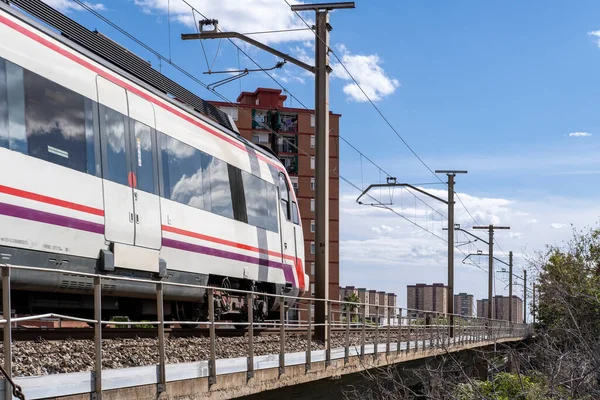 Las Vías Del Tren Suburbio Barcelona —  Fotos de Stock