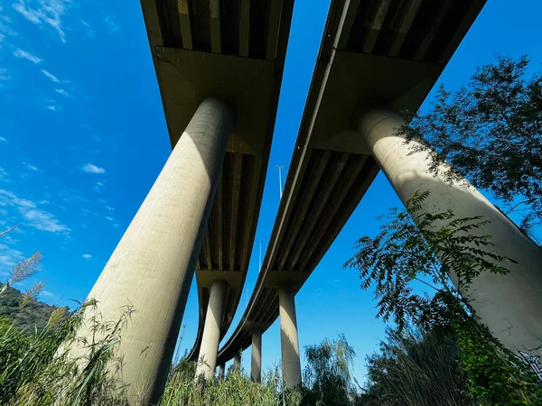 Elevated Bridge Motorway Passes Llobregat River City Martorell Barcelona Spain — Stock Photo, Image