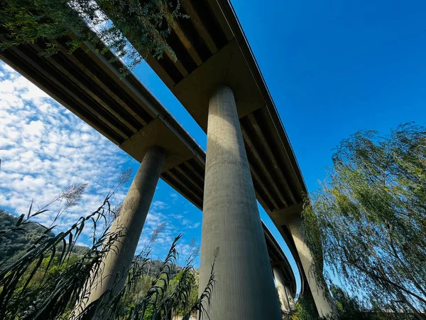 Elevated Bridge Motorway Passes Llobregat River City Martorell Barcelona Spain — Stock Photo, Image