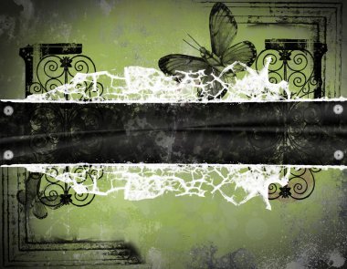 Grunge soyut dokulu çiçek kolaj