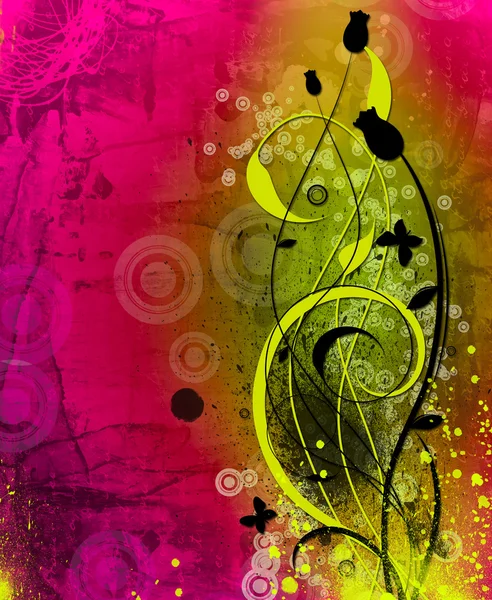 Grunge texturizado colagem floral — Fotografia de Stock