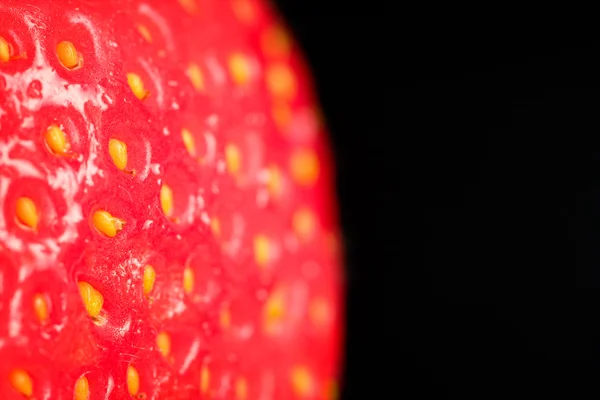 Macro di fragole con spazio di testo — Foto Stock