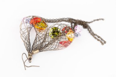 moda takı - küpe beyaz