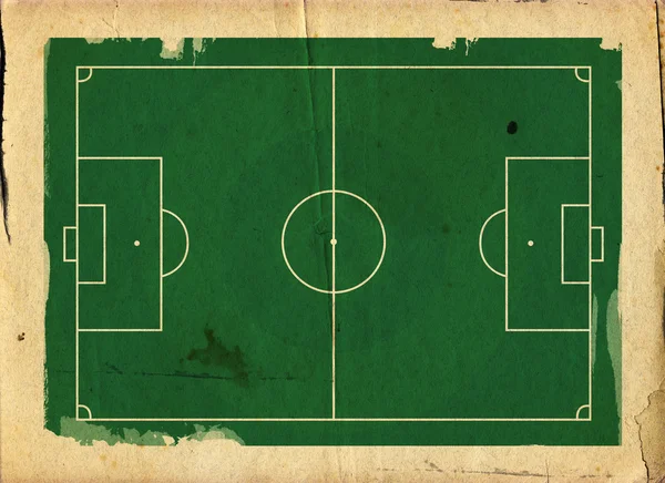 Illustrazione di stile di Grunge di un calcio, un calcio, un campo — Foto Stock