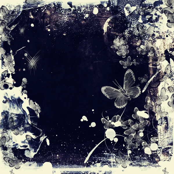 Alto grunge detalhado fundo floral abstrato — Fotografia de Stock