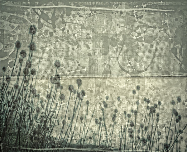 Grunge floral collage