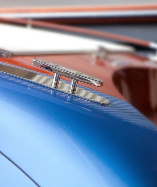 Modern blue motor  boat detail — Stock Photo, Image