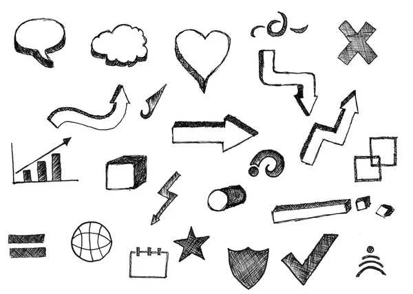 Set of hand-painted icons — Stock Photo, Image