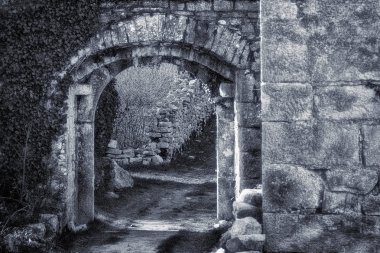 Kale kapı, retro tarzı fotoğraf tonda.