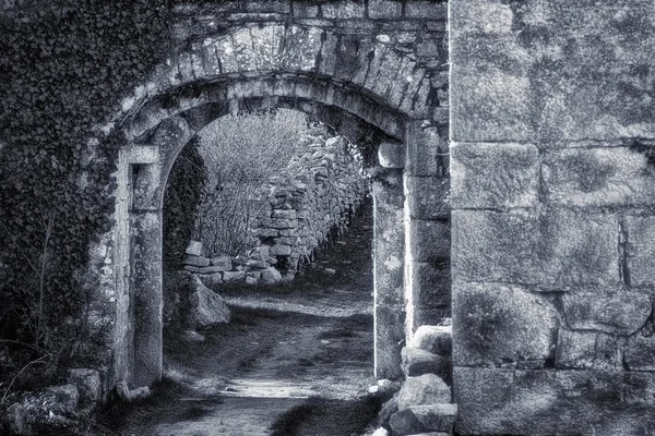 Porte nel castello, foto in stile retrò tonica — Foto Stock