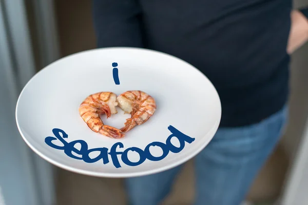 Adoro frutos do mar. — Fotografia de Stock