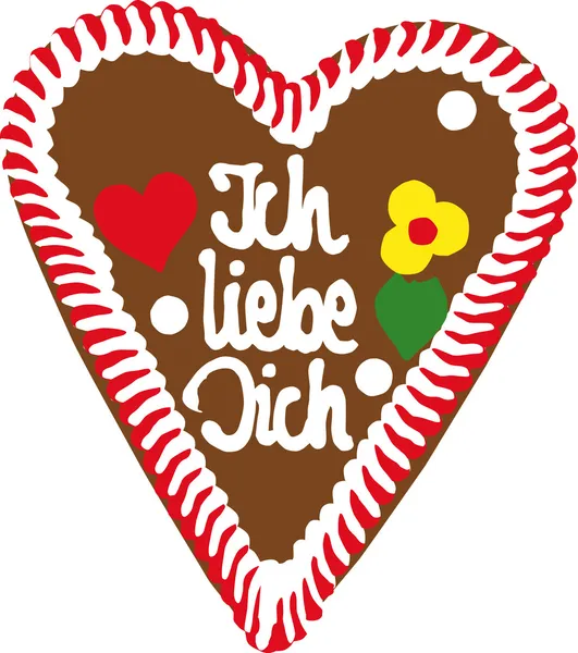 Oktoberfest Gingerbread Heart — Stock Photo, Image