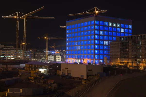 Construction site of Stuttgart 21 at night — Stock Photo, Image