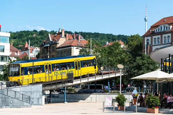 Stuttgart Marienplatz and Zacke train — Stock Photo, Image