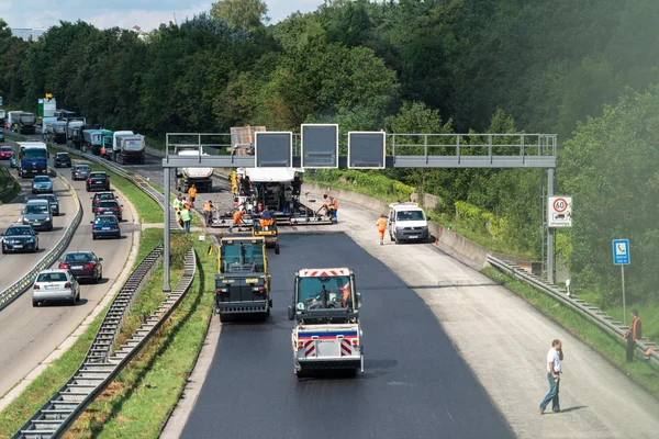 Lavori di costruzione sull'interstatale tedesca — Foto Stock