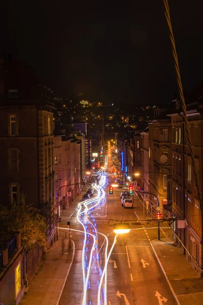 Stuttgart sokakları geceleri — Stok fotoğraf