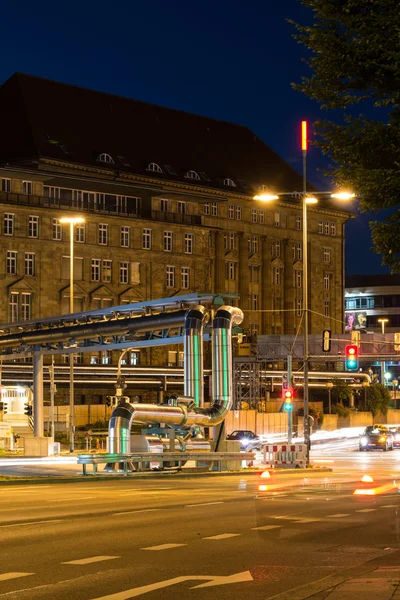 Site de construction de Stuttgart 21 la nuit — Photo