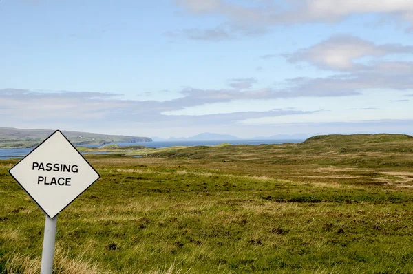 Passing Place Sign, Isola di Skye, Scozia — Foto Stock