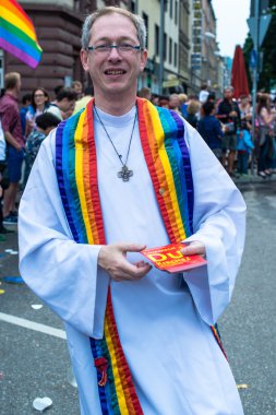 Pastor on Christopher Street Day 2014 in Stuttgart, Germany clipart