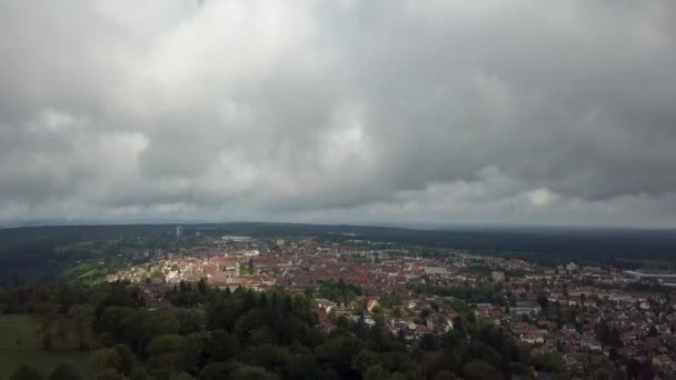 Lot Dronem Nad Freudenstadt Czarnym Lesie — Wideo stockowe