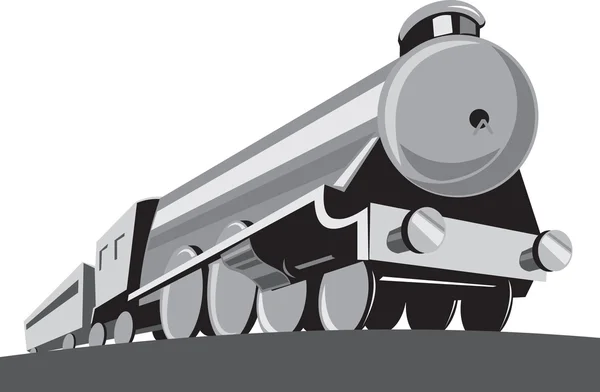 Steam Train Locomotive Retro — Stock Vector