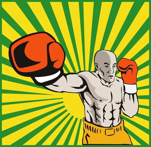 Boxer boxt vor sich hin — Stockvektor