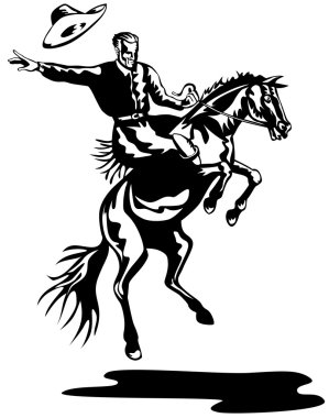 rodeo kovboy bucking bronco at binme