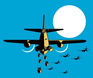 Dünya Savaşı iki bombardıman uçakları bomba retro damla