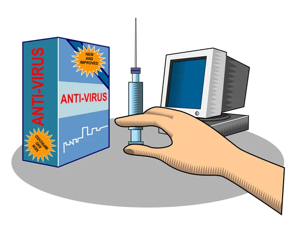 Protección contra la inyección antivirus — Archivo Imágenes Vectoriales