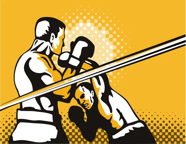 Boxer boxning knockout punch retro — Stock vektor