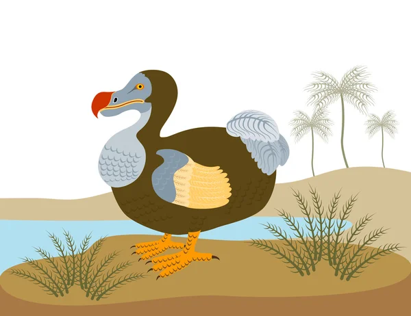 Pájaro de Dodo Raphus Cucullatus Retro — Vector de stock