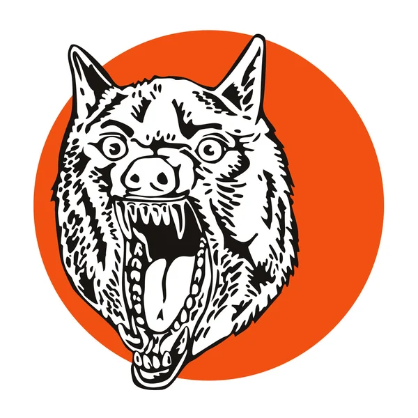 Loup chien sauvage rétro — Image vectorielle