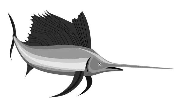 Voilier poisson saut rétro — Image vectorielle