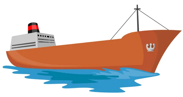 Recipiente barco de carga barco retro — Vector de stock