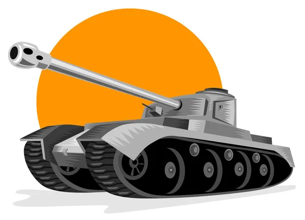 Segunda Guerra Mundial Panzer tanque de batalla — Vector de stock