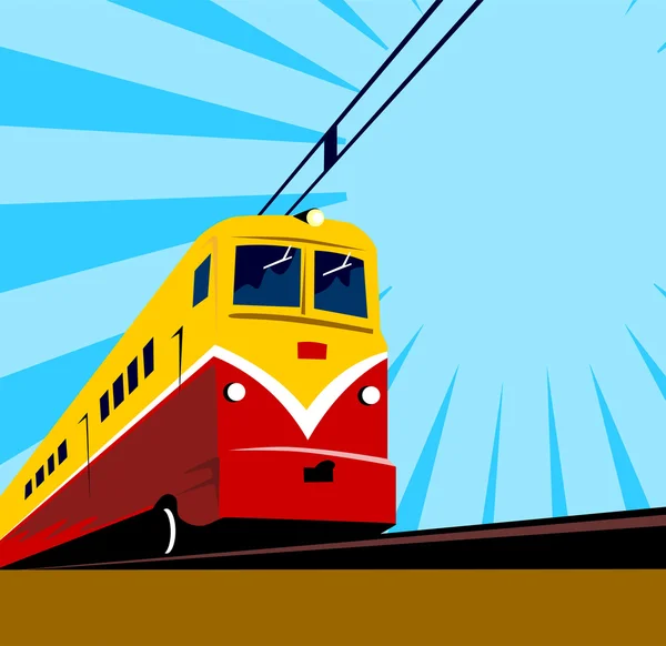 Elektrische passagier trein retro — Stockvector