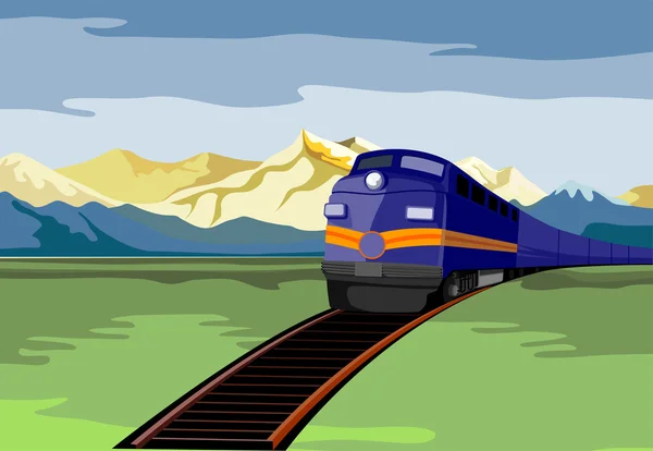 Dizel tren retro — Stok Vektör