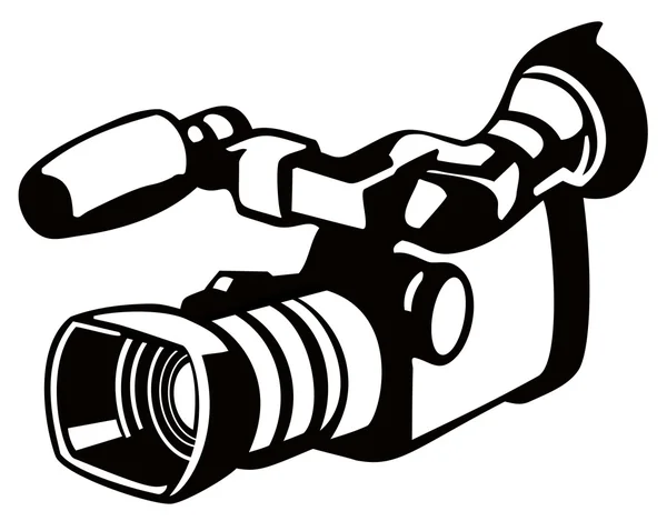 ビデオカメラ レコーダー木版画 — ストックベクタ