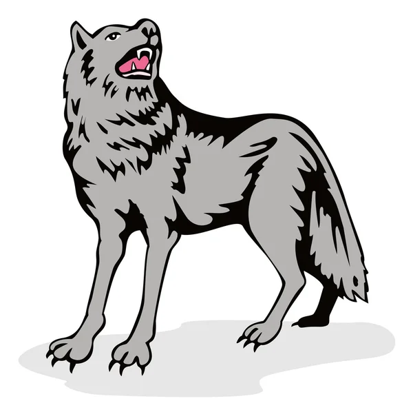 Wolf wilde hond gehuil — Stockvector