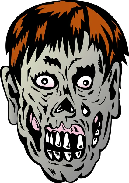 Crâne de zombie visage monstre — Image vectorielle