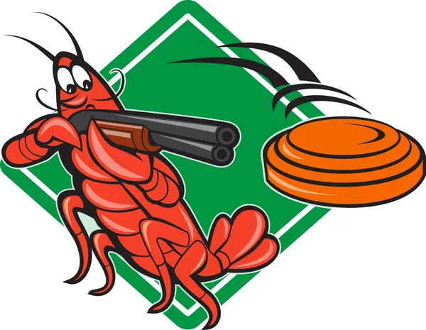 Crayfish Lobster Target Skeet Shooting — Stock Vector