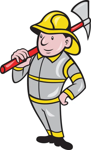Pompiere Vigile del Fuoco Operaio di Emergenza — Vettoriale Stock