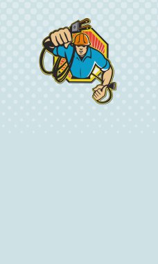 Elektrikçi inşaat işçisi retro